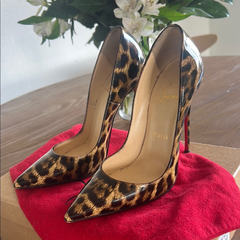 So Kate Christian Louboutin Leopard Print Stiletto Heels
